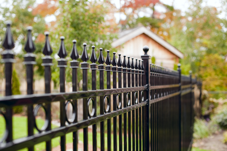 a close up of a fence